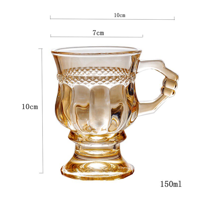 Retro stil flicka hjärta kopp te färg svart te kopp mjölk te kopp bärnsten glas vin kopp: Default Title