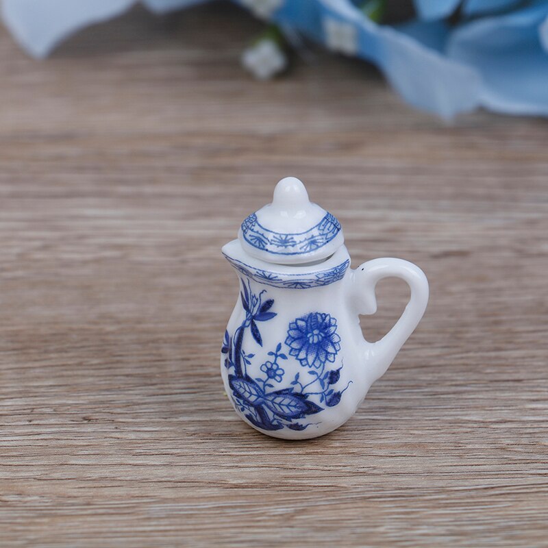 15 stuks/set bloemenpatroon porseleinen koffie thee kopjes keramisch servies schaal 1/12 miniatuur keukenaccessoires