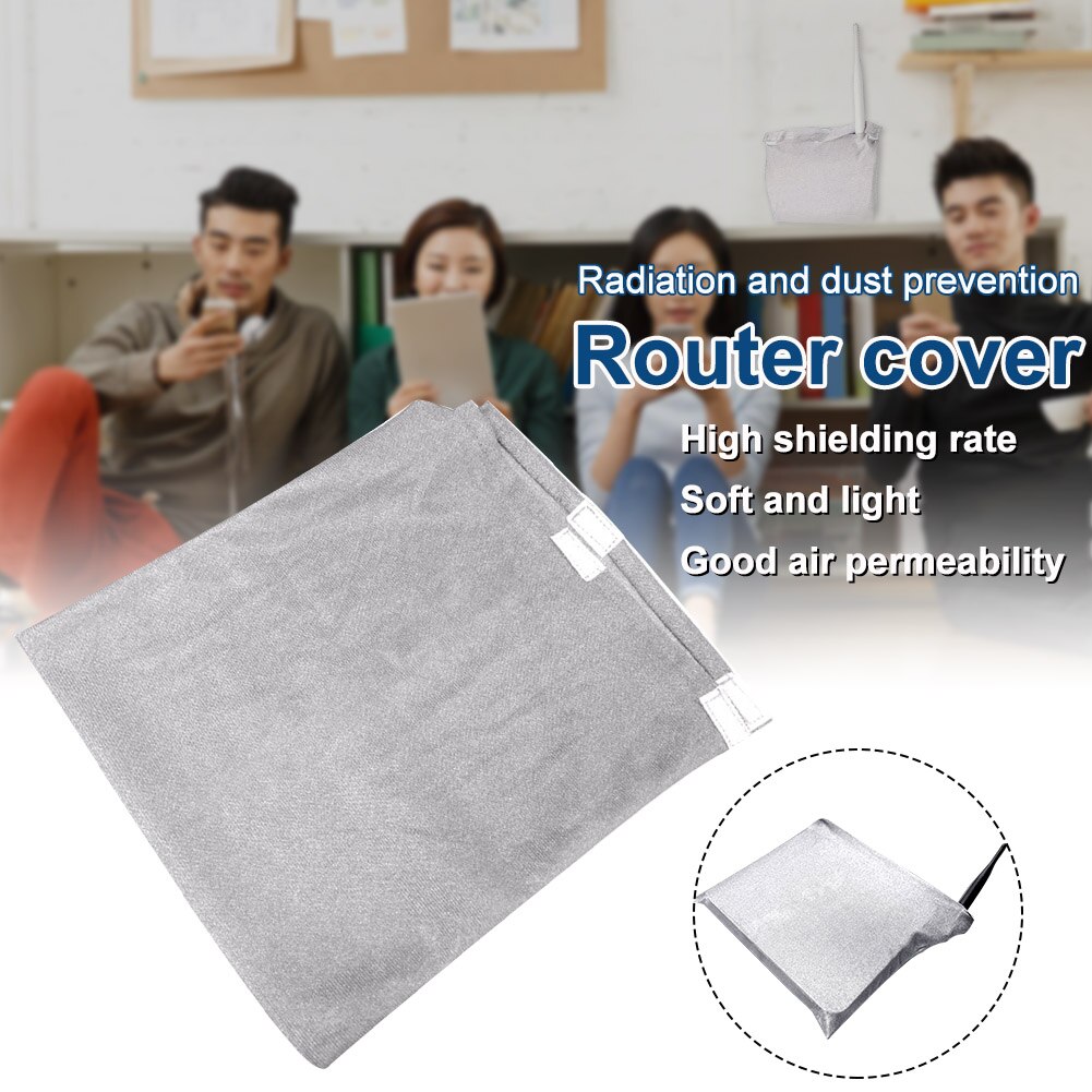 RF Blocking Wireless Router Cover Pouch Dustproof WIFI Practical Silver Fiber Safe EMF Shielding Washable Radiation Protection