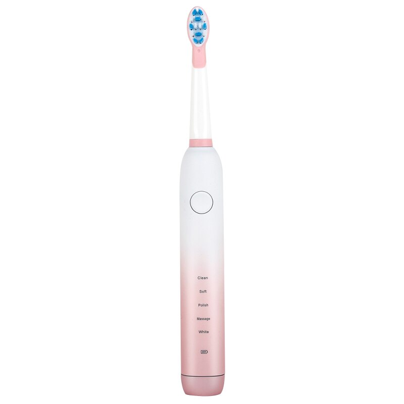 Electric Toothbrush Rechargeable Smart Sonic Brush Tooth Waterproof Automatic Toothbrush Adult Teeth Brush: Pink