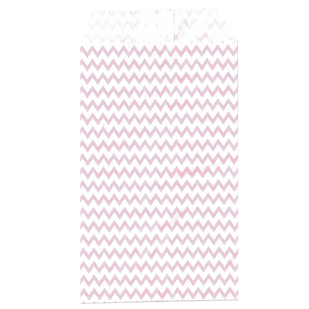 Mini Chevron Kraft Papieren Zakken, Bruiloft Uitnodiging Wenskaarten Papier Bag 25 Stks/partij: Roze