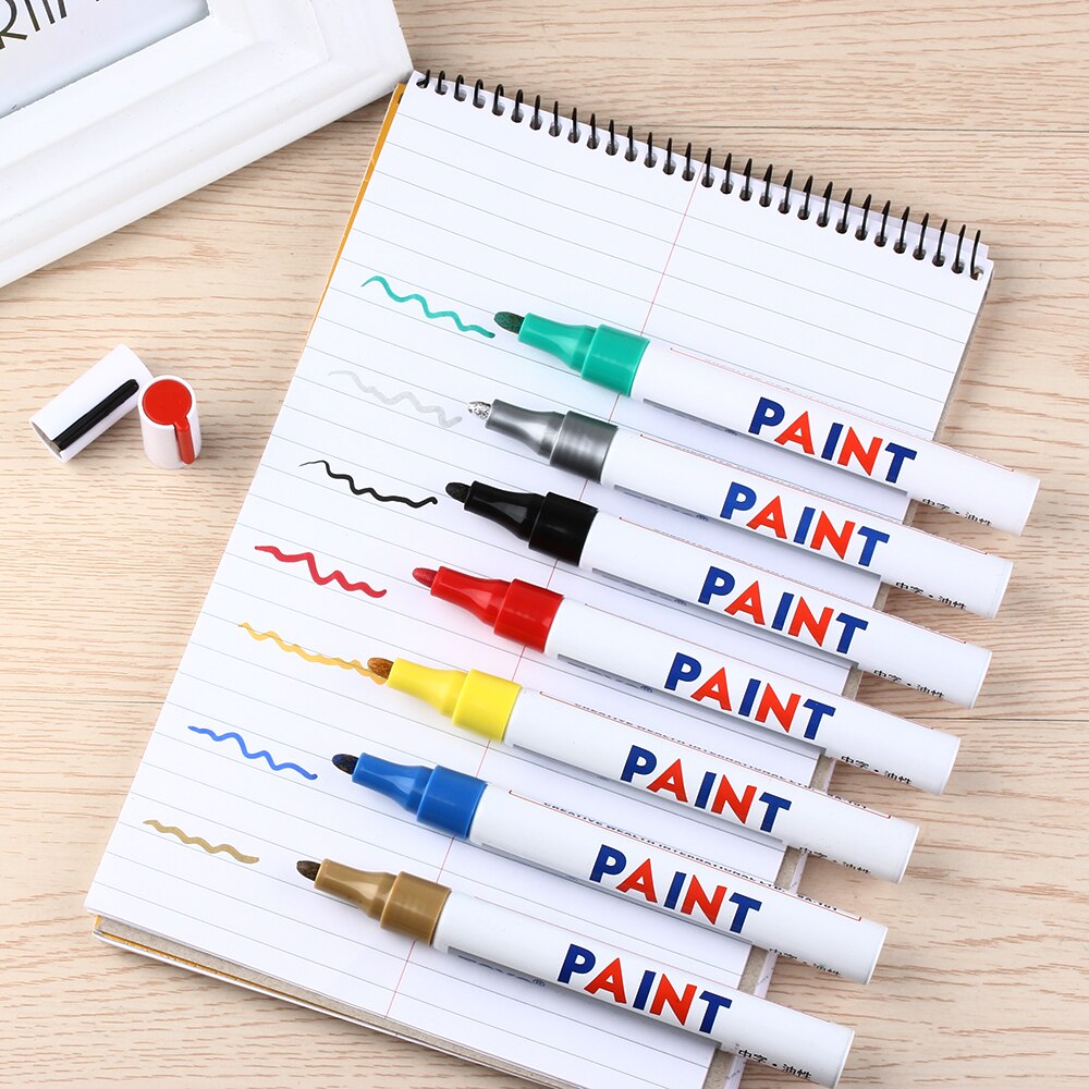 1PC Colourful Metal Wood Stone Waterproof Oily Marker Paint Pen Tire Rubber Glass School Stationery Office Supplies