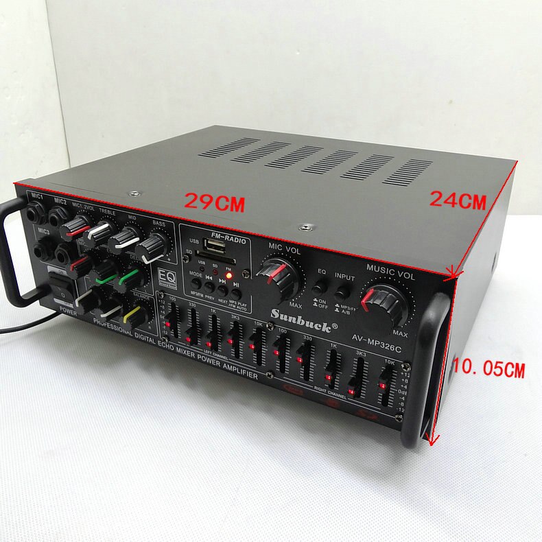 220V-240V 200W+200W SUNBUCK AV-MP326C digital ECHO MIXER amplifier Home karaoke amplifier with EQ equalization
