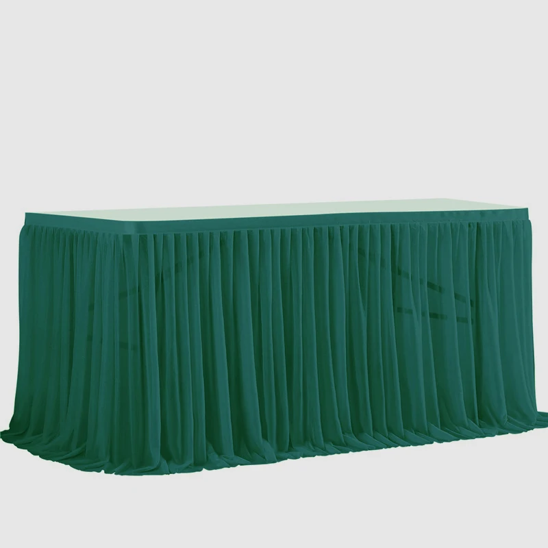 White Tulle Table Skirt Rectangle/Round Tables Ruffle Semi Sheer Tablecloths for Wedding Bridal Shower Birthday Party Decoration