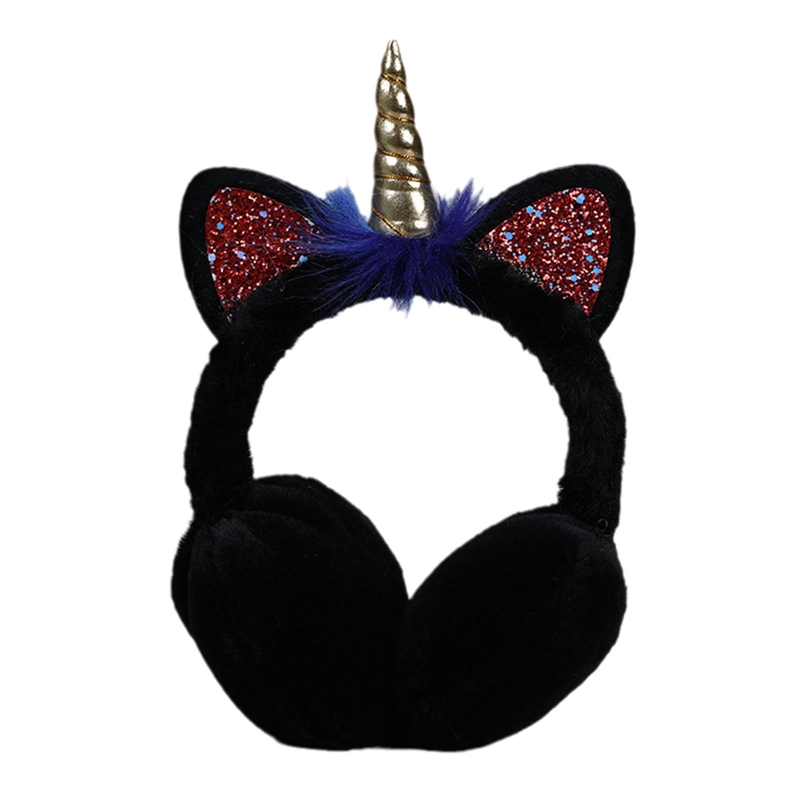 Winter Ear Muffs Kids Lovely Thicken Plush Unicorn Warmer Earmuffs Oreille Ear Cover Oorwarmers Dames: BK
