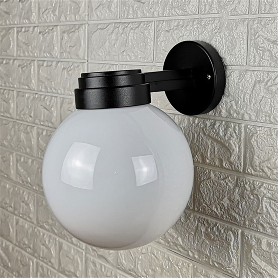 Binnen-buitenwandlamp met witte of heldere acryl bolschaduw voor entree veranda patio exterieur E27 basis socket wandlantaarn