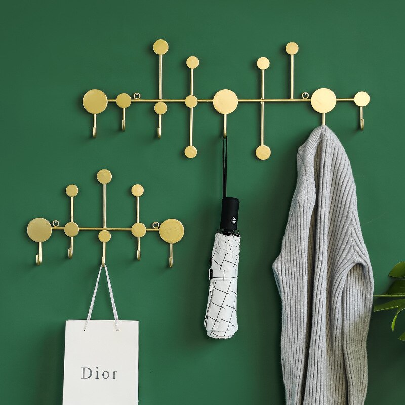 Gold /Black Wall Hook Storage Nordic Entrance Key Hanger Home Decoration Wall Hanging Fitting Room Clothes Coat Hook