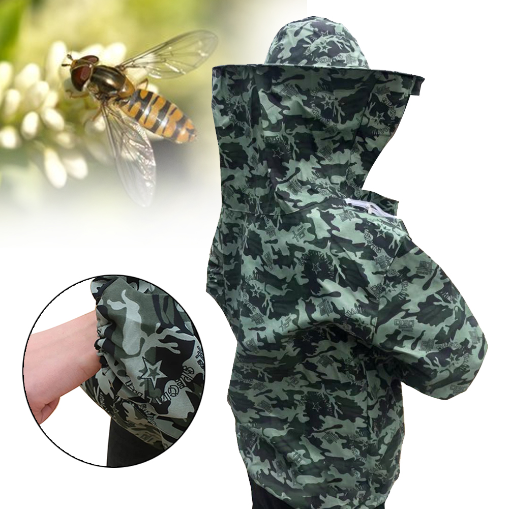 Summer Costume Camouflage Upper Body Veil Protective Suit Unisex With Hood Farm Beekeeping Clothing Anti Bee