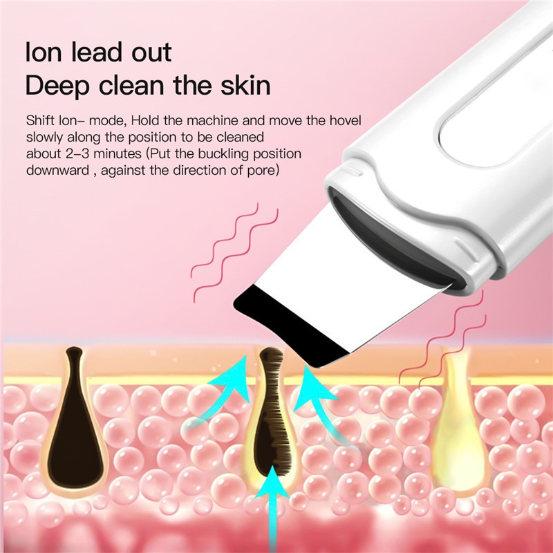 CkeyiN – épurateur de peau à ultrasons EMS Ion, nettoyeur de Pores du visage, dissolvant de points noirs, Peeling de la peau, Lifting en profondeur, beauté 48
