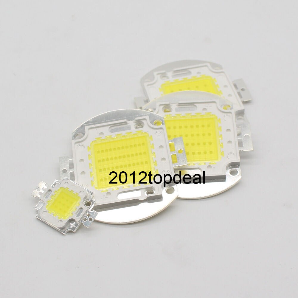 12v - 15v 10w 20w 30w 50w høj effekt integreret cob led lampe diode smd hvid lys diy projektør spot pære