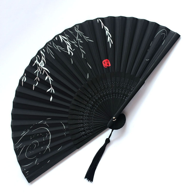 Éventail de danse classique chinois et japonais en soie, à tige en bois, de , , pour femme, décoration de la maison: 8