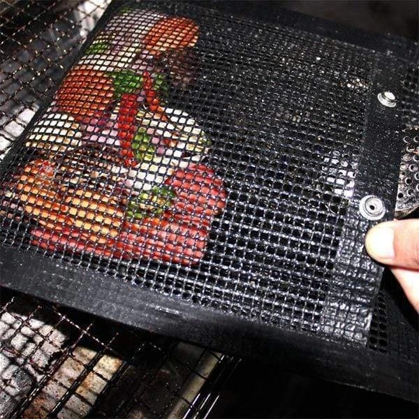 Bolsa de malla para asar, reutilizable, resistente a altas temperaturas, antiadherente, para barbacoa, a Gas, parrilla de carbón eléctrico