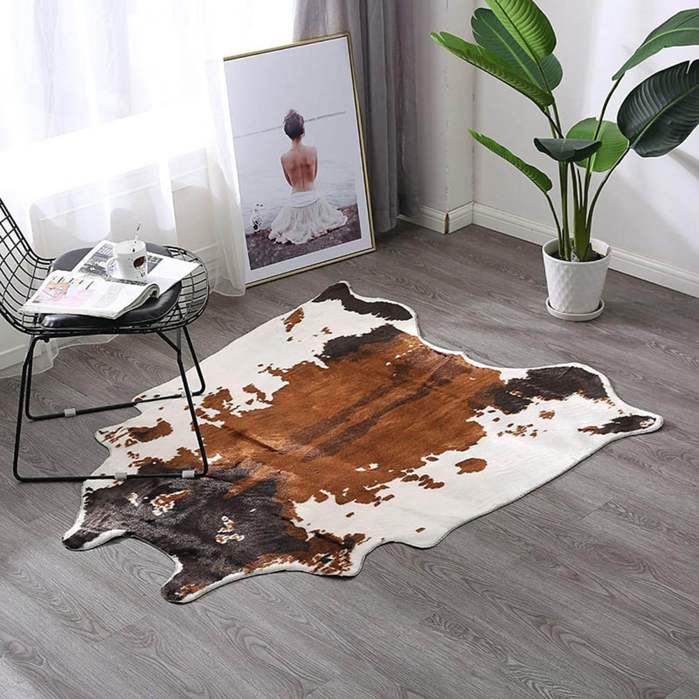 Ko dyr print tæppe stol kaste tæppe skridsikker stue lounge mat indretning