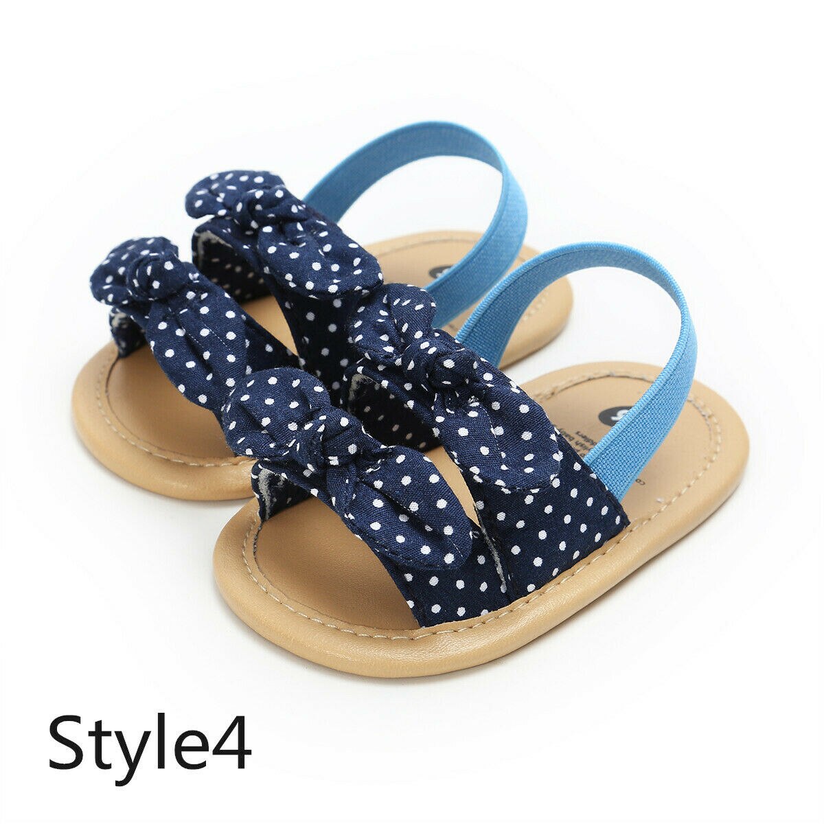 Prinses Sandalen 0-18M Baby Baby Kid Meisje Soft Sole Crib Peuter Zomer Schoenen Strik Plaid Gestreepte Bloemen party Beach: Blauw / 13-18 months