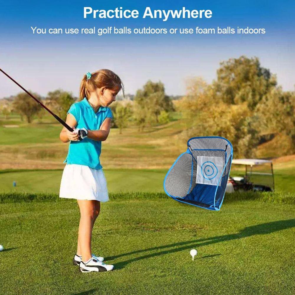 Chipping øvelse net golf net bærbar sammenfoldelig græsplæne skærestang begyndere øve baggård træning hjælpemidler pitching bur swing