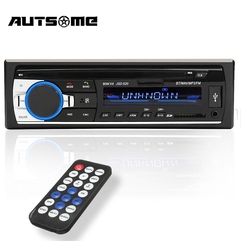 24V Auto Stereo Audio Bluetooth 1 Din Auto MP3 Multimedia Player Usb MP3 Fm Radio JSD-520 Met Afstandsbediening controle