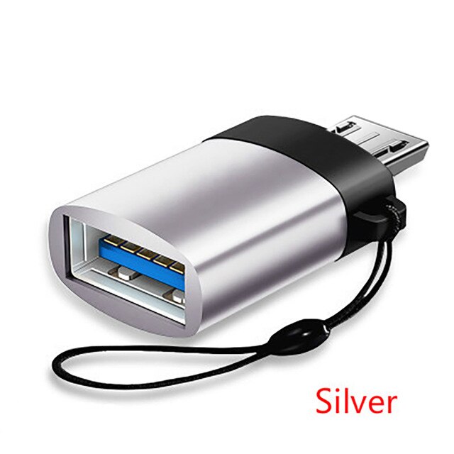 OTG USB C Adapter Type C to USB 3.0 Adapter Type-C Adapter OTG Cable For Samsung Huawei Xiaomi Oneplus LG Tablet Micro USB OTG: Silver-Micro