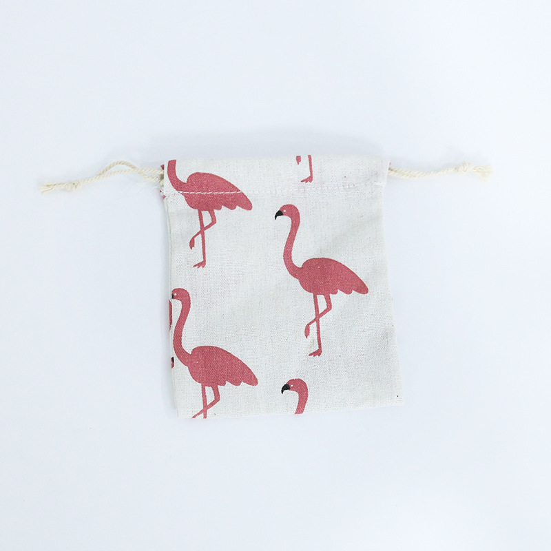 Mode Multifunctionele Draagbare Reizen Cosmetische Zak Katoen Trekkoord Student Doek Bag: White-S