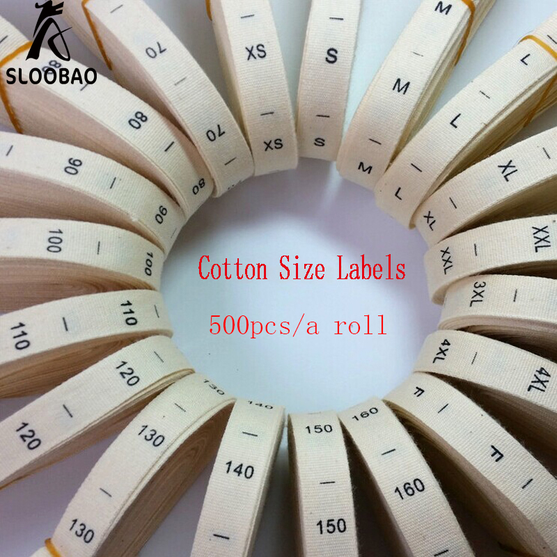 Étiquettes lavables en coton, 500 pièces/lot, soins, taille imprimée, pour vêtements, sacs, chaussures, accessoires en jean
