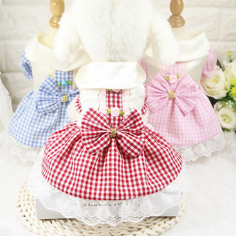(XS-XXL) Dog Clothes for Small Dogs Dress Princess Dress Summer Puppy Small Dog Lace Princess Chihuahua Dog Mascotas Roupa^7