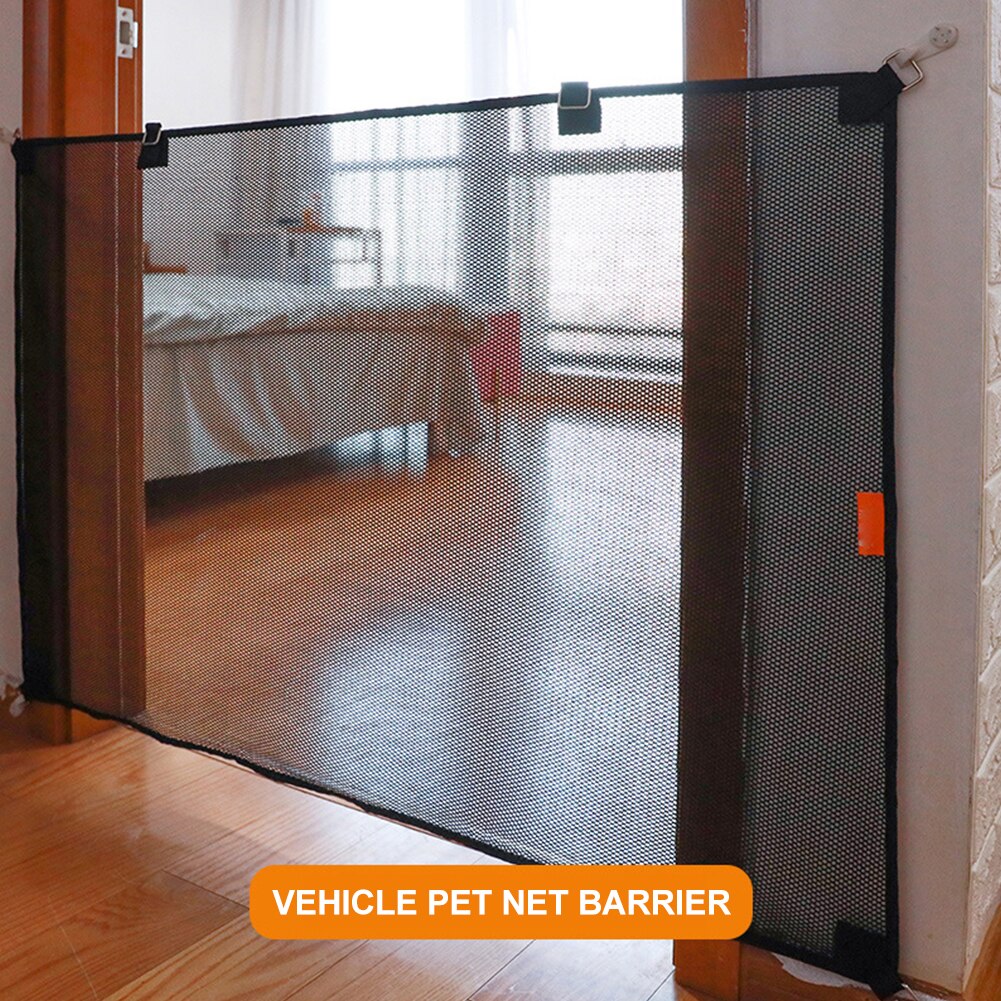 Dog Gate Portable Foldable Ingenious Enclosure Protect Safety Mesh Net for Indoor and Outdoor Pet Isolation Barrier Fence