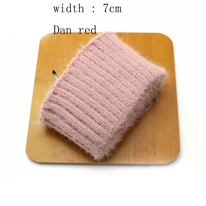 1pcs 6-10cm wide 19 color Thicken cotton Faux velvet ribbed elastic cuff neckline DIY fabric accessories velvet fabric strech: dan red