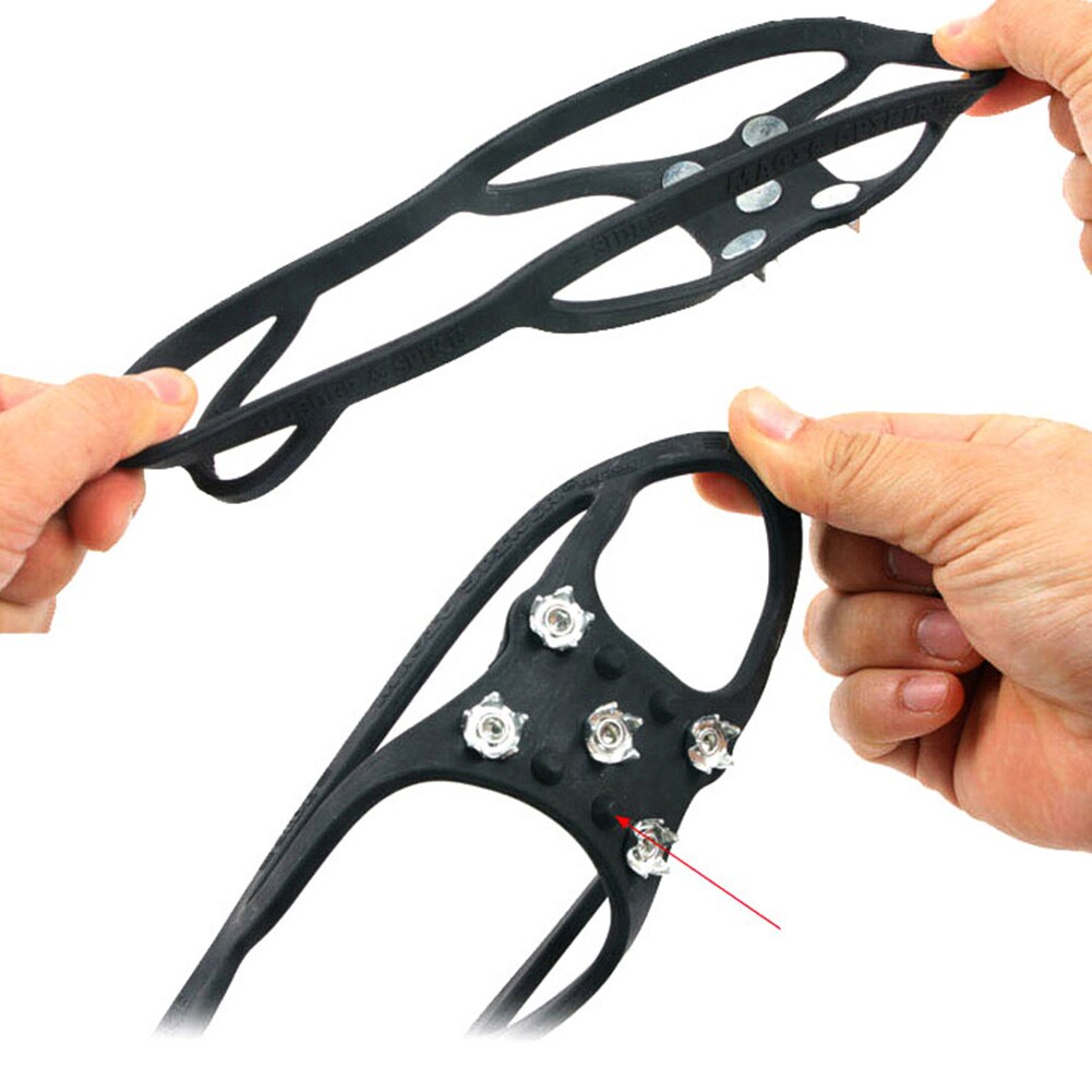 Universal 5 Teeth Hiking Anti Slip Cleats Climbing Crampon Sports Shoe Spikes Ice Gripper Mountaineering Steel Outdoor Winter