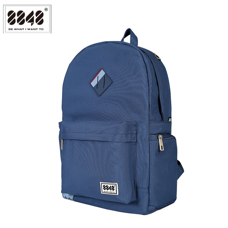 Male School Student Backpacks Shoulder Straps Navy Men Backpack Preppy Style 15.6'inch Laptop Shoe Pocket Resistant 229-020-004