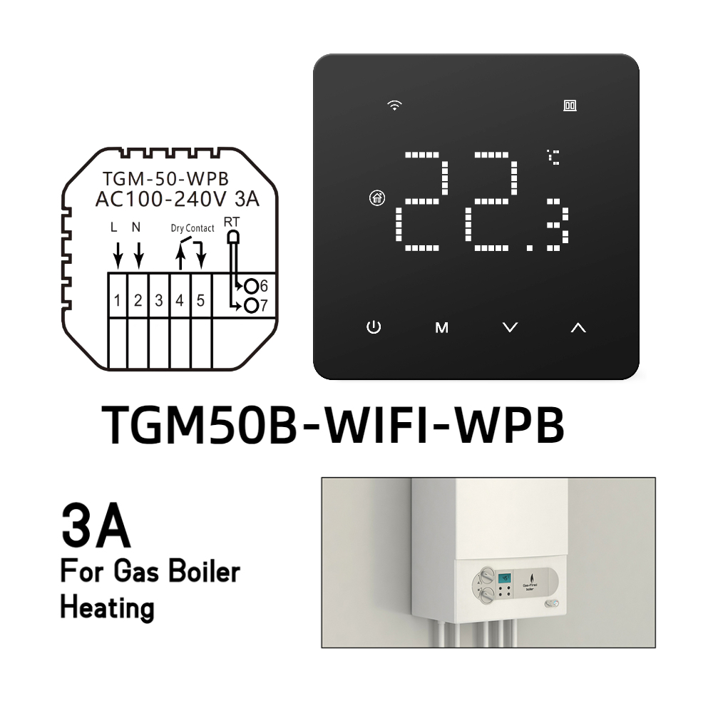 Beok Tuya Wifi Thermostat Underfloor Heating System Thermoregulator for Electric Heating Gas Boiler with Alexa Google Home: light yellow