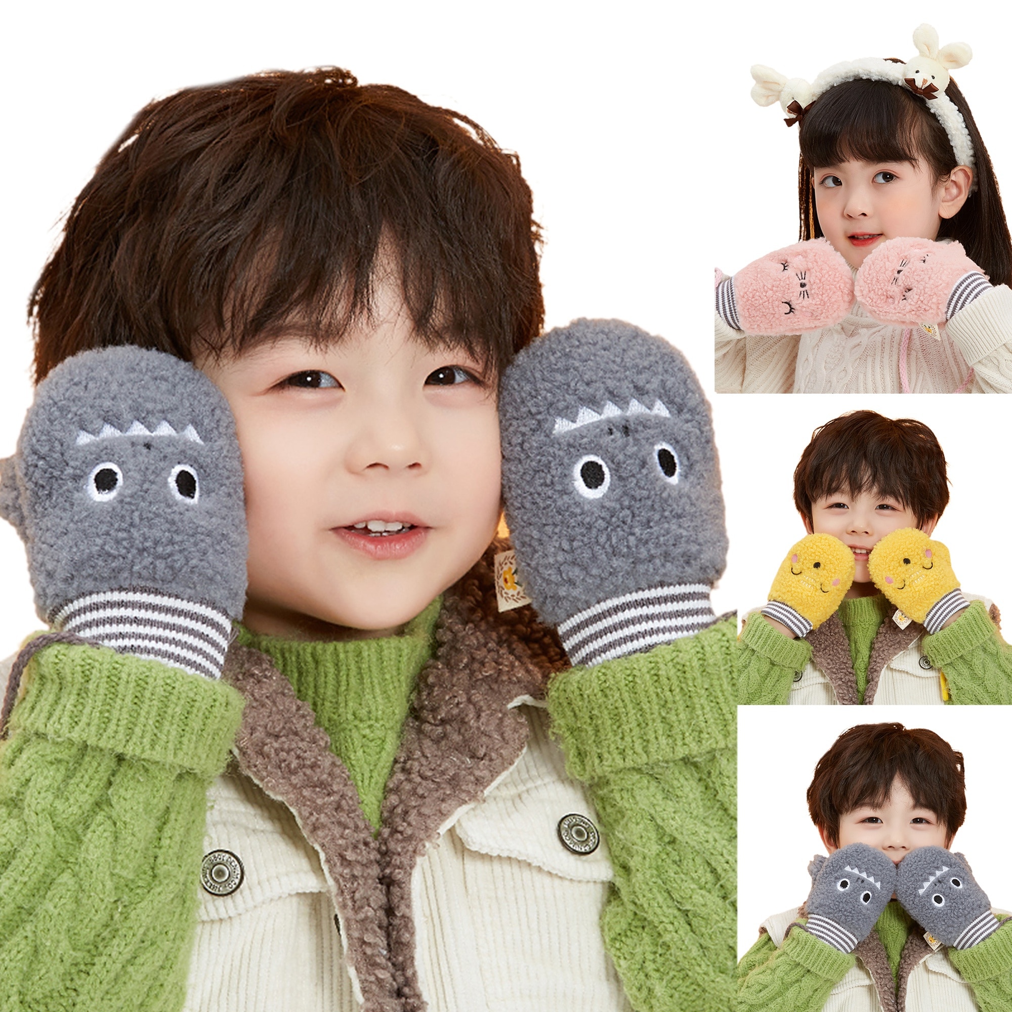 Kinderen Handschoenen Kids Meisjes Jongens Unisex Leuke Cartoon Mittens Herfst En Winter Outdoor Warme Kids Handschoenen Met Anti-Verloren string