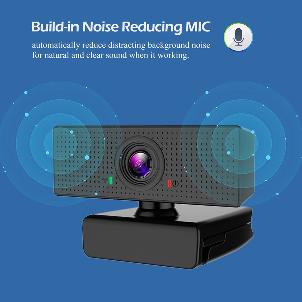 2MP Full HD 1080P Webcam with Built-in Microphone USB Beauty Web Camera