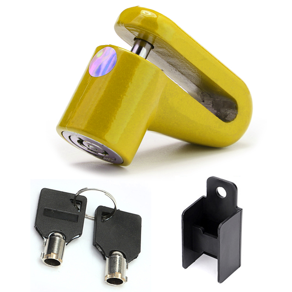 Scooter lock Anti-Theft Disc Brakes Lock with Steel Wire for Xiaomi M365 Electric Scooter Skateboard Wheels Lock Disc Brake: YELLOW A