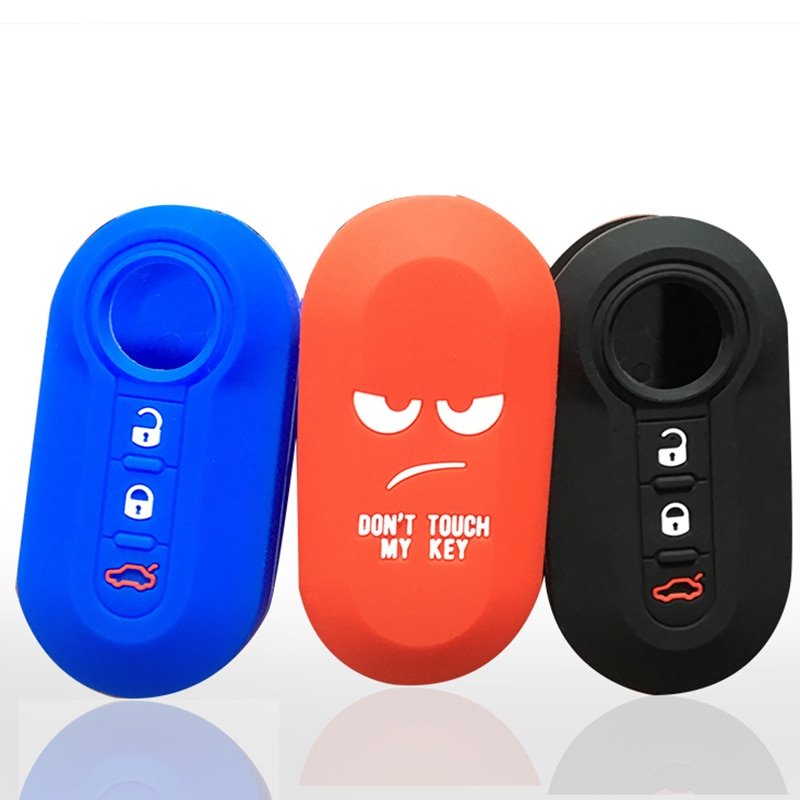 Silicone Key Cover Case Set Shell Skin For Fiat 500 Panda Dubbed Stilo 500x Flip Remote Key Blank Fob Auto Parts Car Accessories