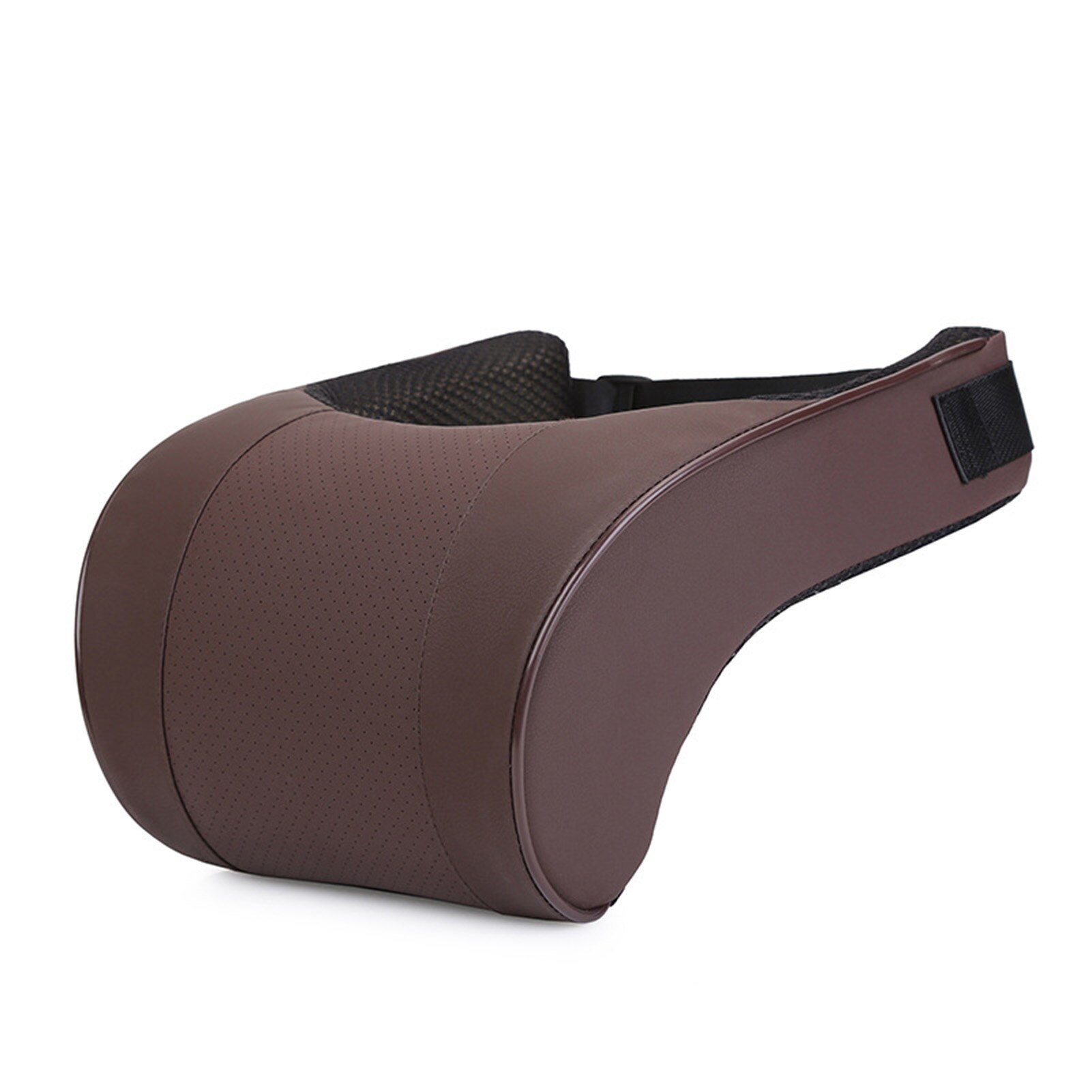 PU Leather Car Pillow Memory Foam Pillow Neck Rest Seat Headrest Cushion Pad Neck Guard Seat Cushion Headrest: Coffee