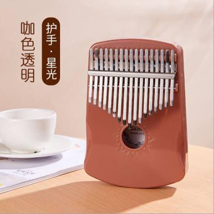 Kalimba 17 Toetsen Thumb Piano, Draagbare Transparante Abs Mbira Kunstwerk Vinger Mbira Voor Kinderen Volwassen Beginners Professionele: coffee