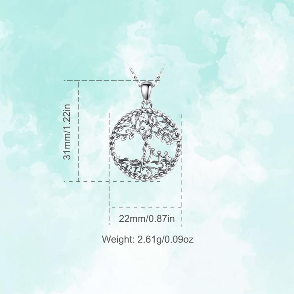 EUDORA – pendentif arbre de vie en argent Sterling, collier avec arbre généalogique, bijoux fins pour femmes, de fête D475