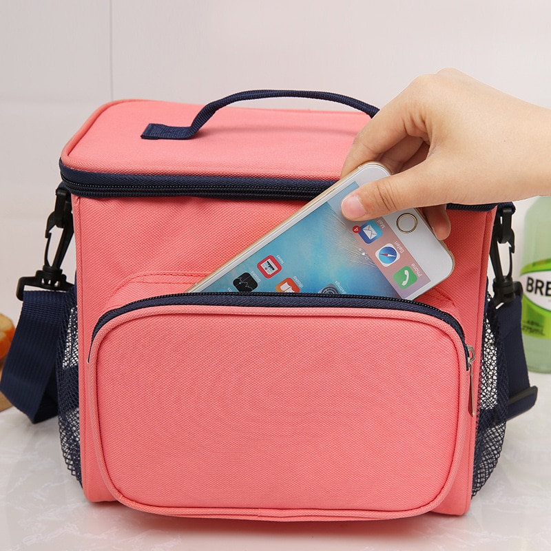 PACGOTH Simple Oxford Handbag Solid Thermal Lunch Bag For Women Men Portable Cooler Tote Shoulder Fresh Food Picnic Bag