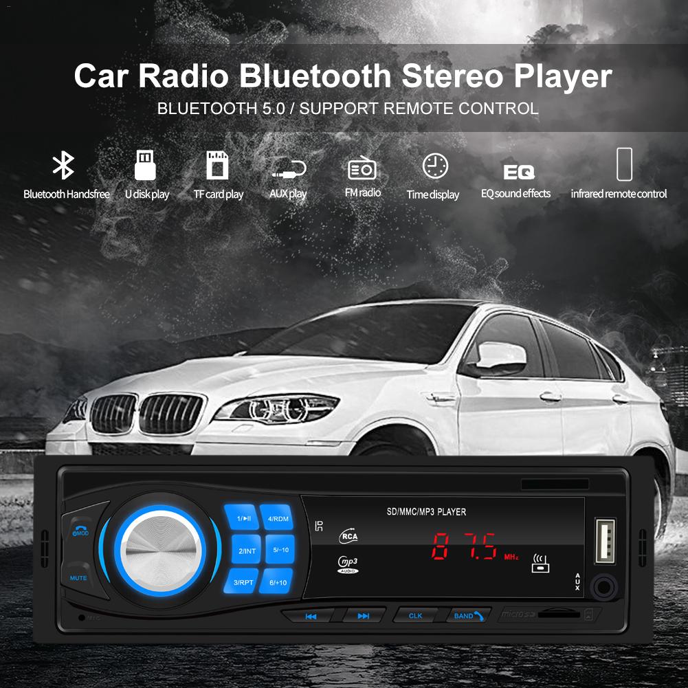 12V Auto Radio FM Radio Bluetooth V5.0 Stereo Speler Afstandsbediening SD USB AUX MP3 Speler handsfree bellen Auto Muziekspeler