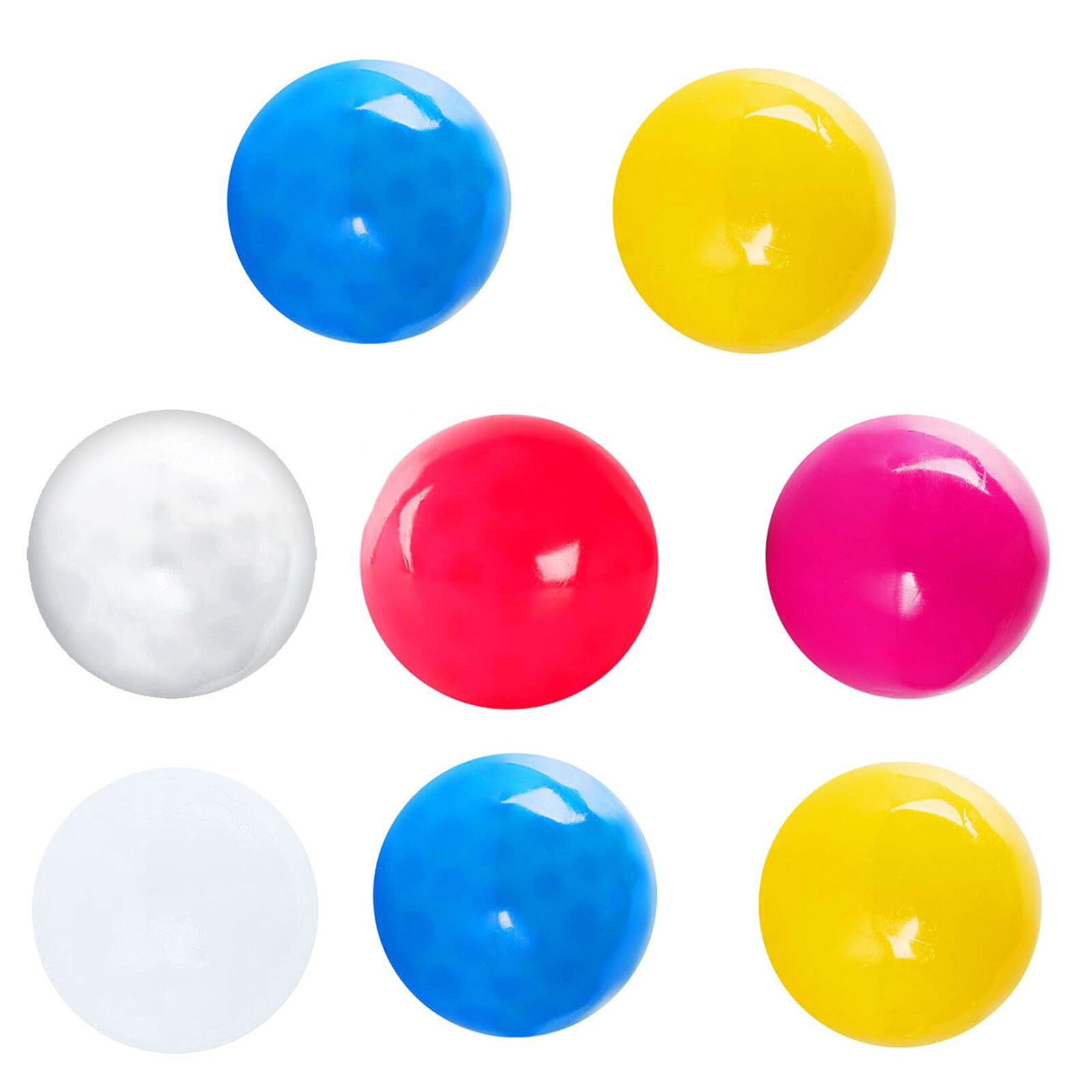 1/4/8 pièces boules collantes lumineuses jeter au plafond boule de décompression cible balle de courge collante jouet de décompression d'aspiration pour les enfants: 8pcs