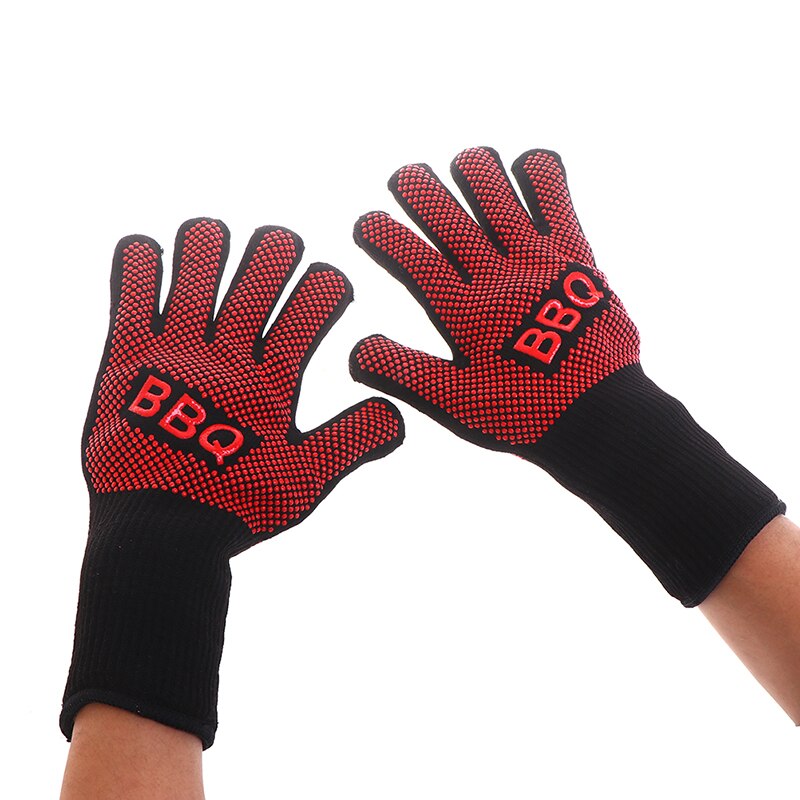 1 Paar Bbq Grill Handschoenen Hittebestendige Gmg Materiaal 1472 ℉ Siliconen Antislip Koken Bakken Barbecue Oven handschoenen