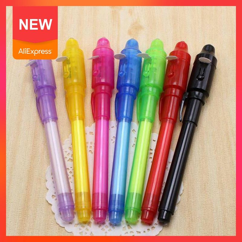 Plastic Grote Hoofd Uv Onzichtbare Licht Pen Led Licht Pen Inkt Licht Pen Pen Namaak Voor Kids Onzichtbare Marker U4A4