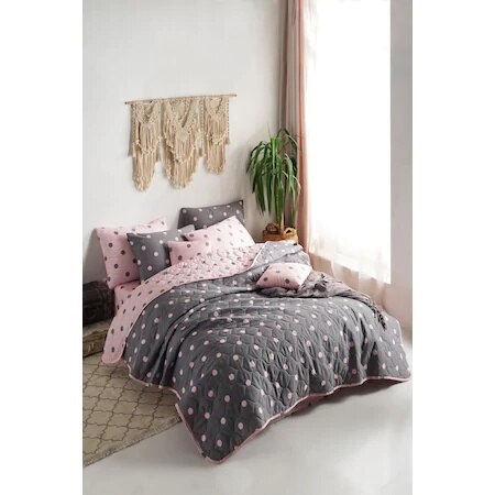 Quiltet dobbeltseng betræk dekoration skridsikker madras super blød sengetæppe hjemme tekstil 100%  bomuld