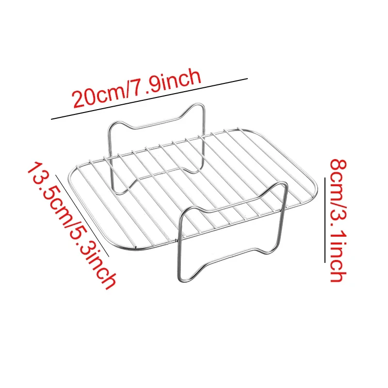 Multi-layer Detachable Grill Rack Thickened Air Fryer Baking Rack Metal Square/Round/Rectangle Oven Grill Racks Kitchen Tools: Orange