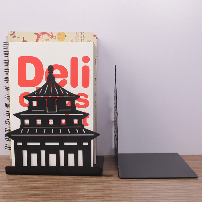 Uitgeholde metalen boekensteunen Zandloperontwerp Metalen boekensteunen voor thuiskantoor Decoratieve boekenstoppers Boekenhouders