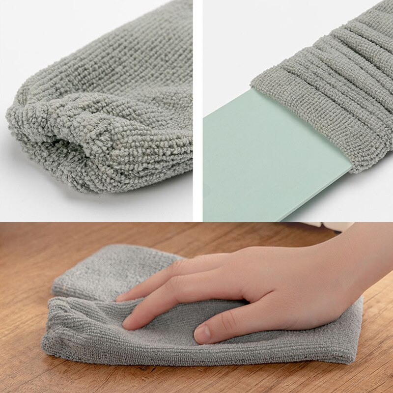 Dust-removing Brush Retractable Flat Dust-removing Dust Brush Removable and Washable Hood Head Wet and Dry Gap Long Handle