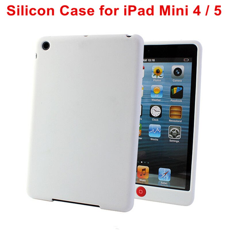 Siliconen Case Voor Ipad Mini 1 2 3 Case Full Body Protect Skin Soft Cover Voor Ipad Mini 5 Case Soft Back Cover Voor ipad Mini 4: Mini 5 4 White