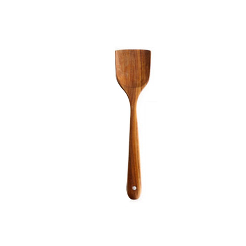 Teak löffel mit lange griff Sieb nicht-Stock Pfanne holz schlitz löffel spezielle spachtel löffel für Pfanne massivholz reis löffel: Spatel 34x8.5CM