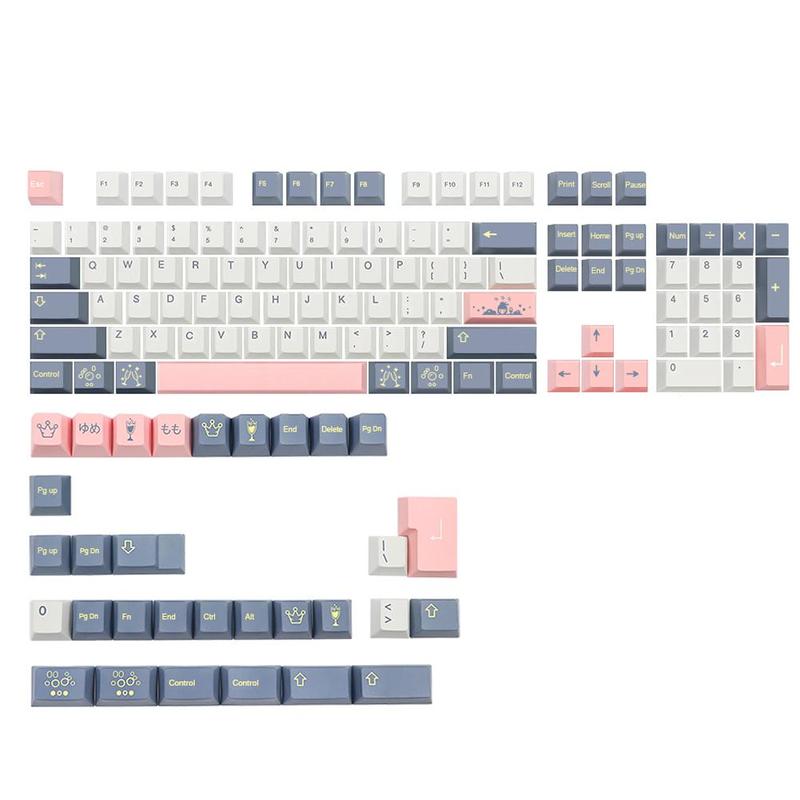 1 Set GMK Stargaze Keycaps PBT 5 Sides Sublimation Key Caps MX Profile Keycap With 1.75u 2u Shift 1.5U Cute Keyboard Keycaps: style B -135 keys