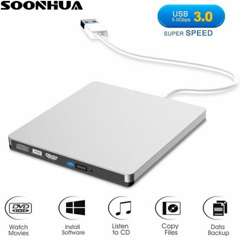 Soonhua Usb 3.0 Dvd Drive Ultra Slanke Externe Drives Usb Interface Dvd Cd Speler Drive Cd Dvd Recorder Voor Computer laptop Pc