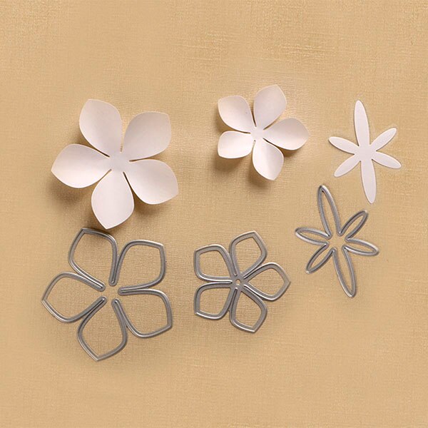 Duofen metall skärformar blommor hantverk kort set för diy papercraft projekt klippbok papper album: 3 st blommor
